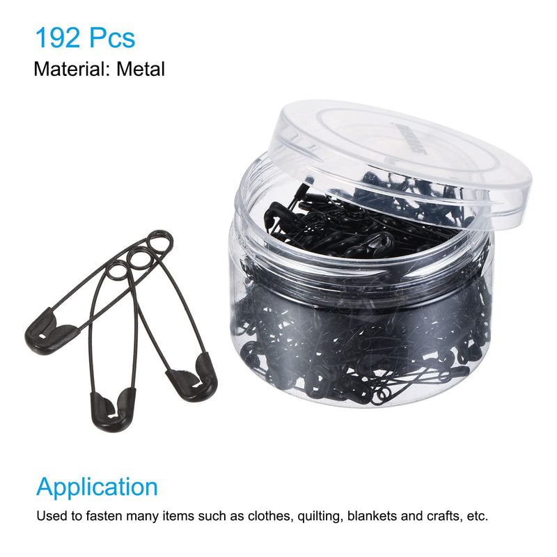 MECCANIXITY Safety Pins 1.42 Inch Metal Sewing Pins with Box for Office Home Black 192 Count - NewNest Australia