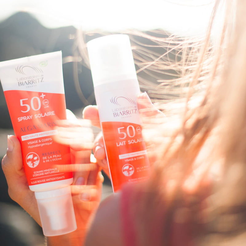 Laboratoires de Biarritz - Sun spray SPF50+ ALGA MARIS® organic certified - Face and body - For babies, children and adults - Light fluid texture - 100ml - Made in France SPF50+ 100.00 ml (pack of 1) - NewNest Australia