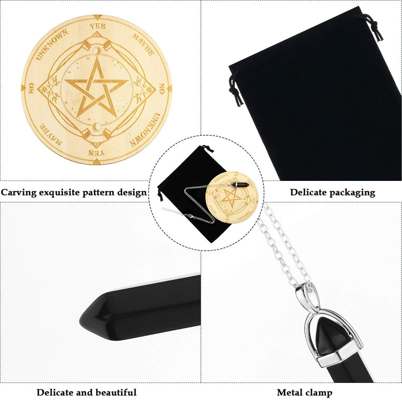 Star Pendulum Board Dowsing Rod Fortune Telling Metaphysical Message Board Wooden Board With Crystal Dowsing Rod Pendulum Necklace Witchcraft Wicca Altar Supplie Kit - NewNest Australia