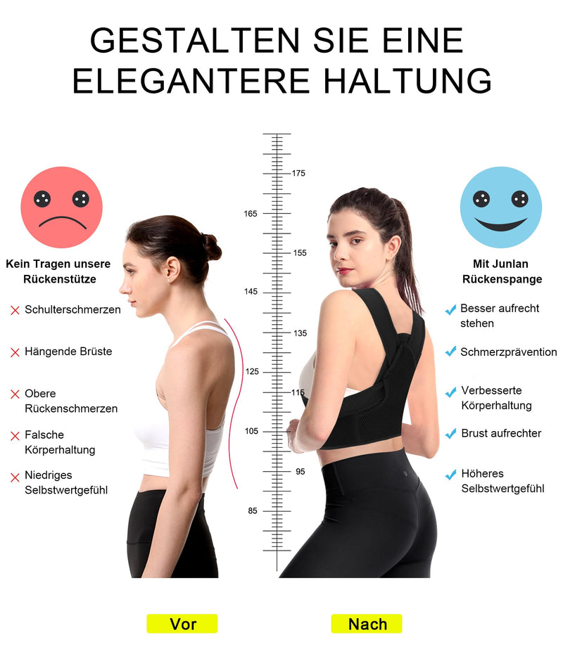 Junlan Back Straightener Posture Correction Back Women And Men Shoulder Strap Posture Trainer Posture Corrector Adjustable Back Support For Neck, Shoulder And Back (Black, Xl-2Xl) Black Xl-2Xl - NewNest Australia