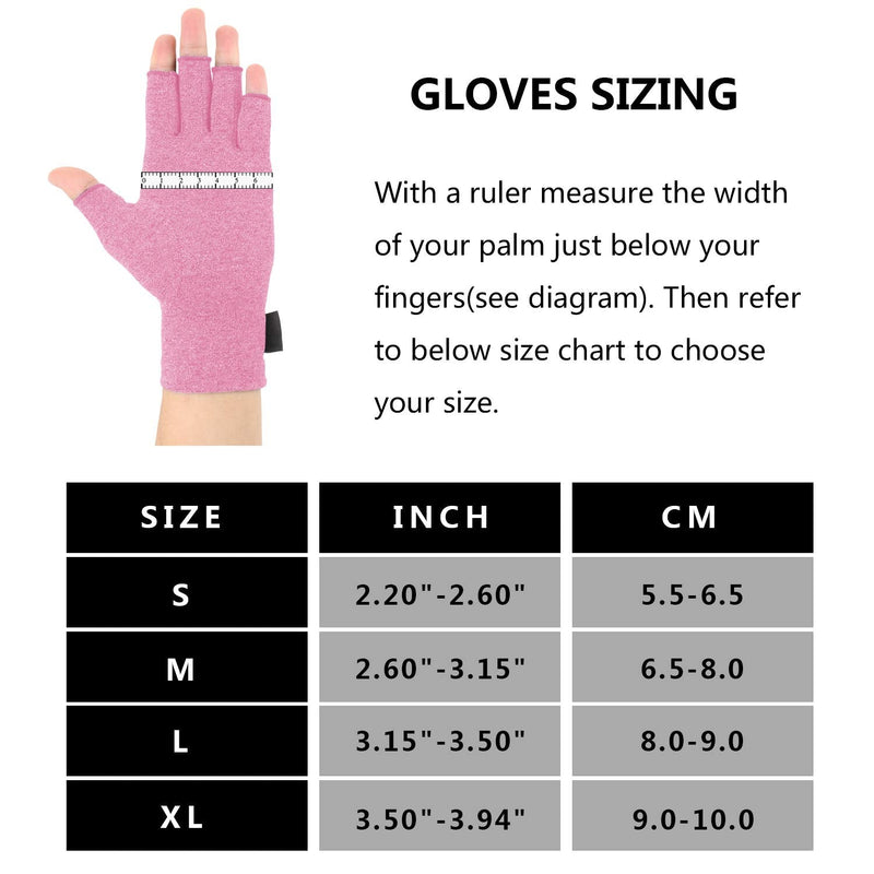 Brace Master 2 Pairs Arthritis Gloves, Compression Gloves Support and Warmth for Hands, Finger Joint, Rheumatoid Pain Relief, Osteoarthritis, RSI, Carpal Tunnel (M, Pink) M - NewNest Australia
