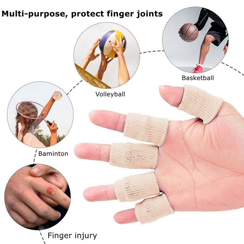 Finger Sleeves, Thumb Splint Brace Elastic Finger Support Brace Protector Tape Breathable for Pain Relief Arthritis Trigger Basketball Baseball Compression Protector (Nude) Nude - NewNest Australia