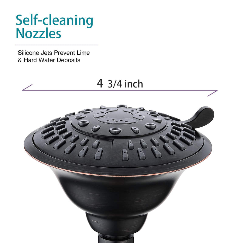 Shower Head High Pressure Rain Showerhead 5 Spray Setting Fixed Shower head Angle Adjustable Bathroom Showerhead, Oil Rubbed Bronze Oil-Rubbed Bronze - NewNest Australia