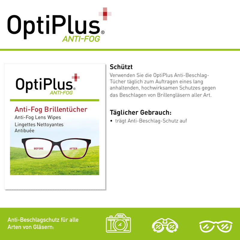 OptiPlus Anti-Fog glasses cleaning cloths - 30 pieces gentle & thorough cleaning of your glasses lenses - long-lasting protection for multiple coatings - ideal for on the go or traveling (1) 1 - NewNest Australia