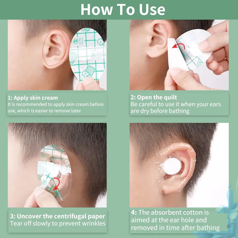 Runrayay Pack Of 100 Ultra Thin Transparent Ear Covers For Showers, Wear Protection Shoe Stickers, Heel Bubble Protection, Disposable Ear Protection, Waterproof For Swimming, Bathing And Others - NewNest Australia