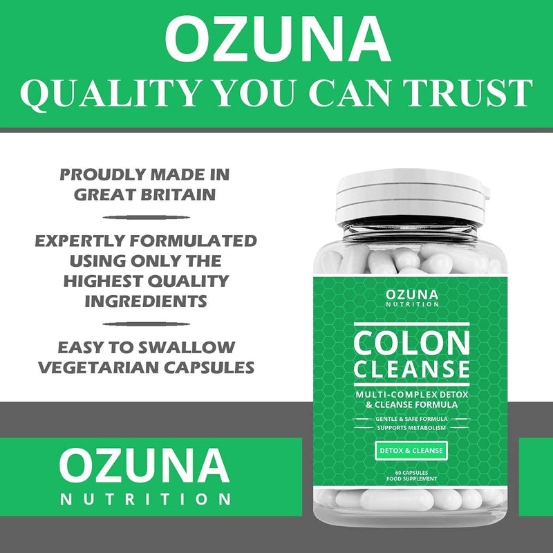 High Strength Natural Colon Cleanse Multi-Complex Detox Capsules | Bowel Cleanse Pills Reduced Constipation, Flatulence & Bloating | Supports Metabolism | One Month Supply - NewNest Australia