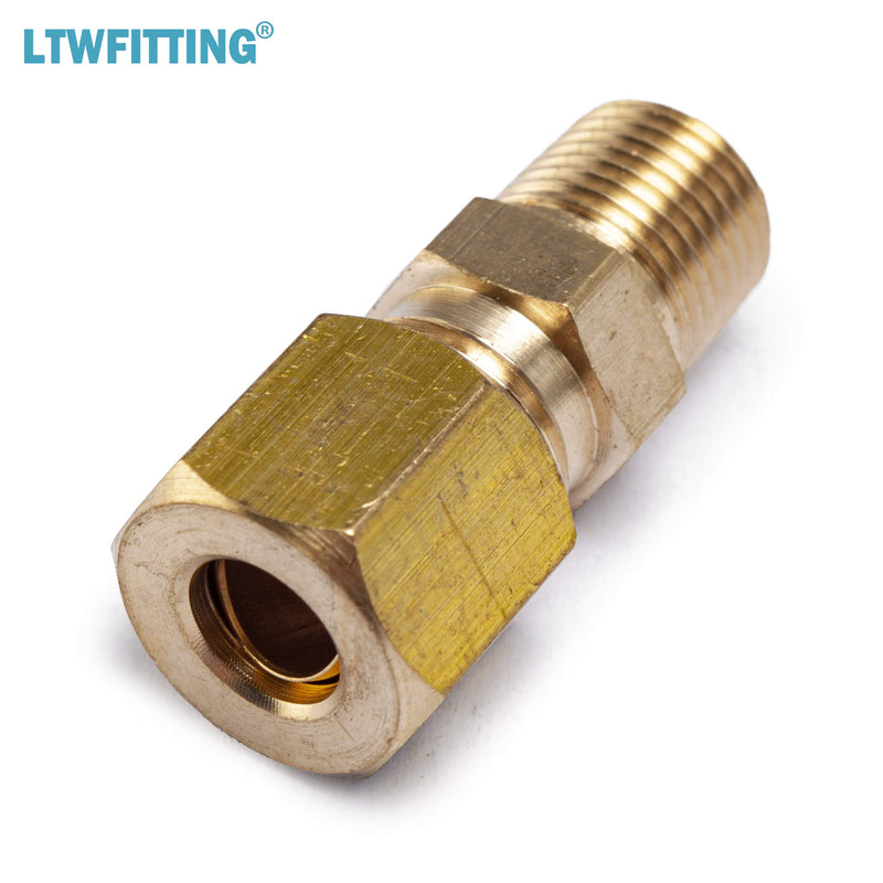LTWFITTING Brass 1/4 OD x 1/8 Male NPT Compression Connector Fitting(Pack of 5) 1/4" OD x 1/8" Male NPT - NewNest Australia