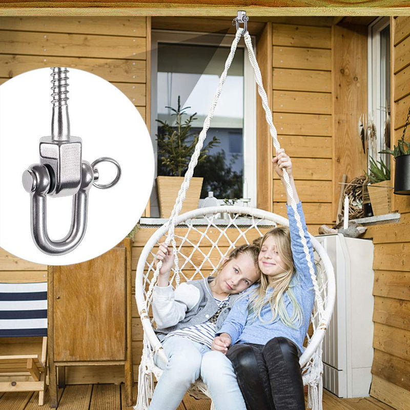 BeneLabel Set of 2 Permanent Antirust Stainless Steel 304 Screw Bracket Heavy Duty Swing Hanger 1800LB Capacity, Indoor Outdoor Playground Yoga Hammock Chair, Hardware Swing Sets - NewNest Australia