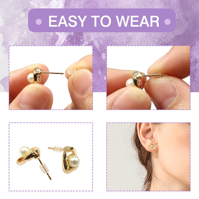 TOAOB 144pcs Clear Plastic Rubber Safety Earring Backs Soft Silicone Ear Nut Stoppers Replacement 2.5x3.5mm for Fish Hooks Earring Post Studs 144 - NewNest Australia