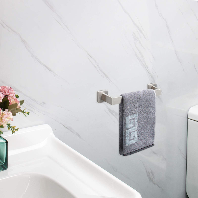 NearMoon Bathroom Towel Bar, Bath Accessories Premium Thicken Stainless Steel Square Shower Towel Rack for Bathroom, Towel Holder Wall Mounted (Brushed Nickel, 12 Inch) Brushed Nickel - NewNest Australia