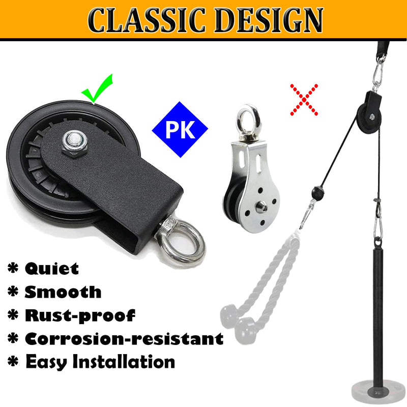 Silent Pulley Cable Pulley 360 Degree Rotation Traction Wheel for LAT Pulley System DIY Attachment Home Gym Accessories Lifting Blocks Hoists Ladder Lift Home Projects Clothesline Shop Lifts (3.54in) 3.54in - NewNest Australia
