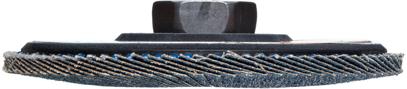 Weiler 50007 Tiger 5/8"-11 Arbor, 4-1/2" Diameter, 60 Grit, Zirconium, Trimmable Composite Backing, Angled Abrasive Flap Disc, Made in the USA 5/8"-11 Hub - NewNest Australia