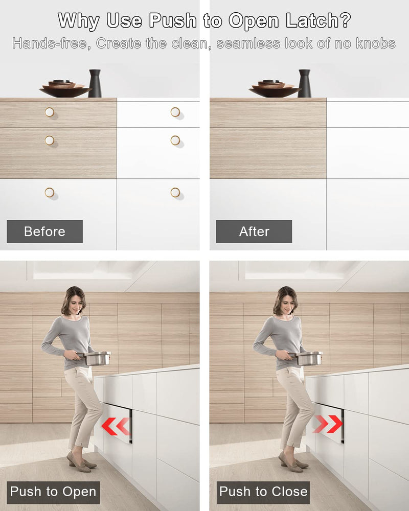 Magnetic Push Latches for Cabinets Jiayi 6 Pack Push to Open Cabinet Hardware Push Touch Latch Kitchen Door Push Release Latch for Drawer Closure Push Catch Pop Out Latch - NewNest Australia