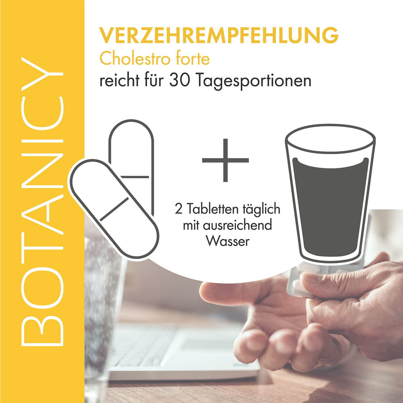 Botanicy Cholestro Forte With Bergavit - Cholesterol Naturally Lower - Bergamot Extract, Vitamin A, C And E, Zinc, Selenium & Choline - Hormone-Free, Vegan - 60 Tablets - NewNest Australia