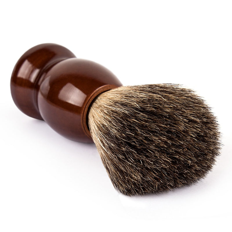 Qshave shaving brush, handmade from 100% real badger hair, with wooden handle, for wet shaving with safety razor - NewNest Australia