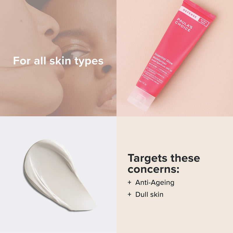 Paula’s Choice Defense Glow Moisturiser SPF 30 - Mineral Day Face Cream Hydrates & Protects Against Pollution - Skin Brightening & Nourishing with Argan Oil - All Skin Types - 60 ml - NewNest Australia