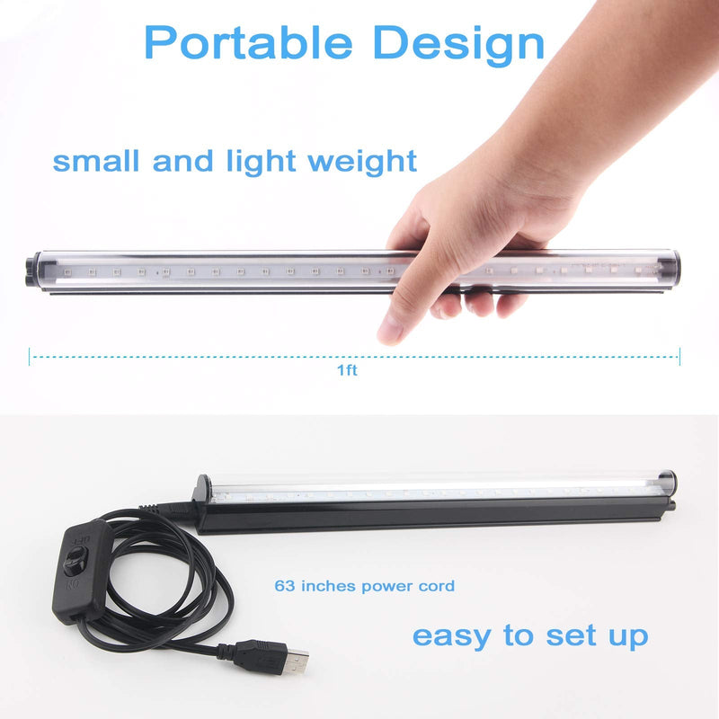 Led Black Light Bar, 10W 1ft USB UV Blacklight Tube, Glow in The Dark Party Supplies for Halloween Decorations, Room, Body Paint, Poster, Urine Detection, 2 Pack - NewNest Australia