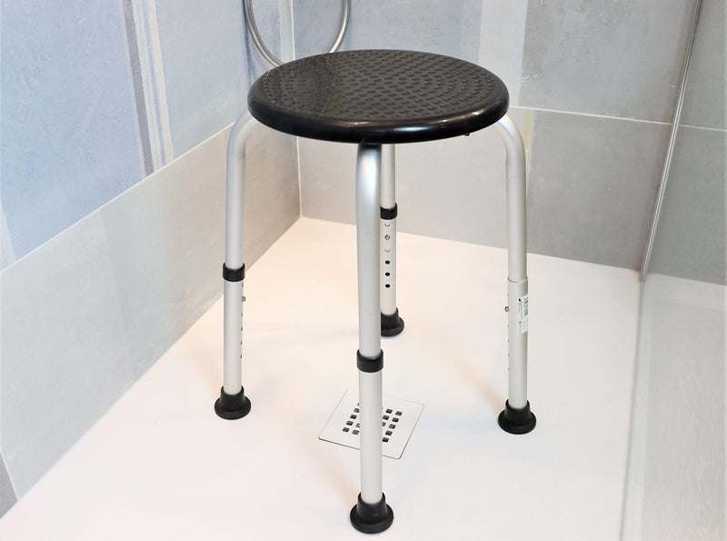 PEPE - Round Shower Stools for Elderly, Bath Seats for Adults, Disabled Bathroom Chairs and Stools, Non Slip Shower Seat Adjustable, Bath Stools to Sit On, Black Shower Chair, Free Assembly Shower Stool - NewNest Australia