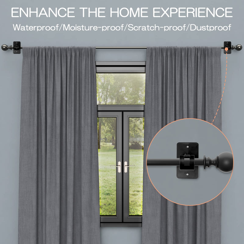 CIEMGNZOC 6 PCS Curtain Rod Bracket Holder, Universal Self Adhesive Wall Mount fits Support Curtain 0.6'' to 1.5'' Curtain Rod, Curtain Rod Hooks for Bathroom Kitchen(Curtain Rod Not Included)(Black) 6 Pcs Black - NewNest Australia