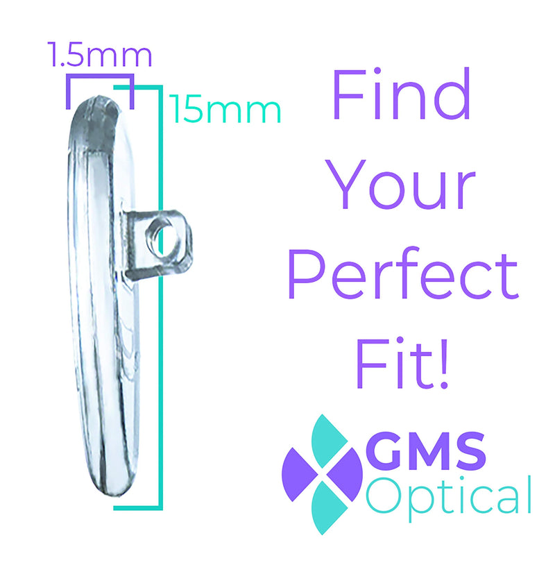 GMS Optical Soft Silicone D-Shaped Screw-in Nose Pads for Glasses, Sunglasses, and Eye Wear - 15mm (5 Pair) 1 - NewNest Australia