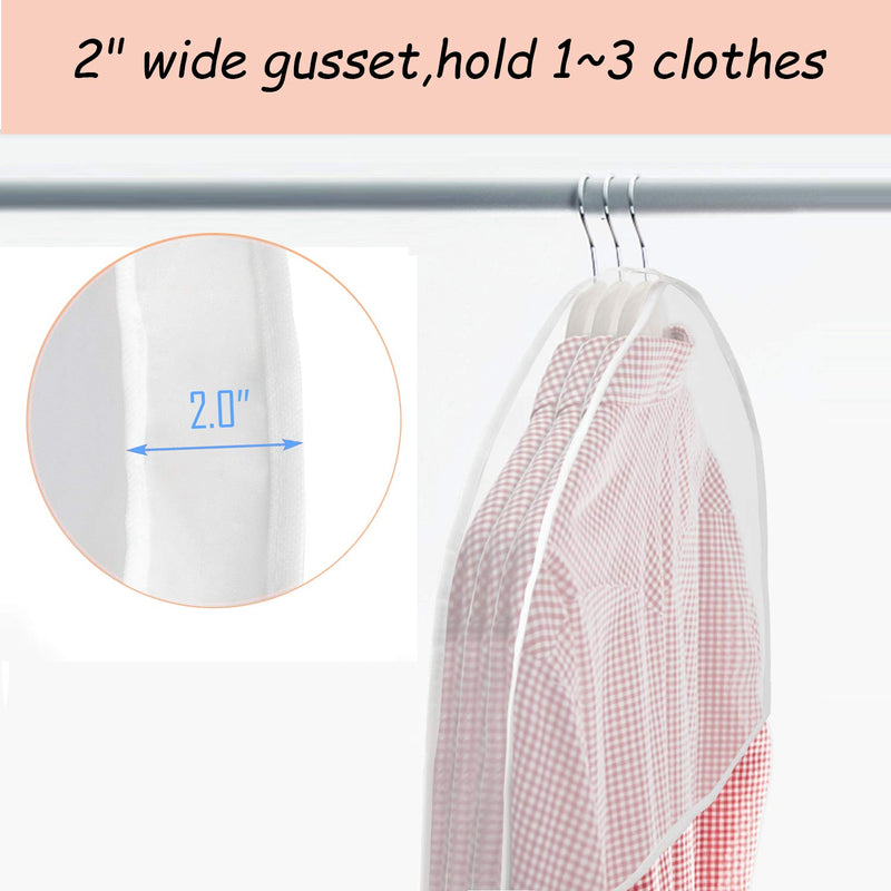 NewNest Australia - KEEGH Garment Shoulder Covers Bag(Set of 12) Breathable Closet Suit Organizer Prevent Clothes Shoulder from Dust, 2" Gusset Hold More Coats, Jackets, Dress 18*24*2"-12pack 