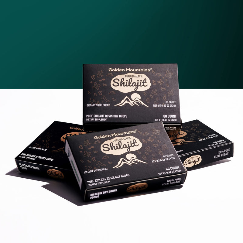 Pure Shilajit Dry Drops from the Siberian Green Altai "Golden Mountains" - 60 pieces (200 mg) Authentic plant-based trace elements & fulvic acid - NewNest Australia