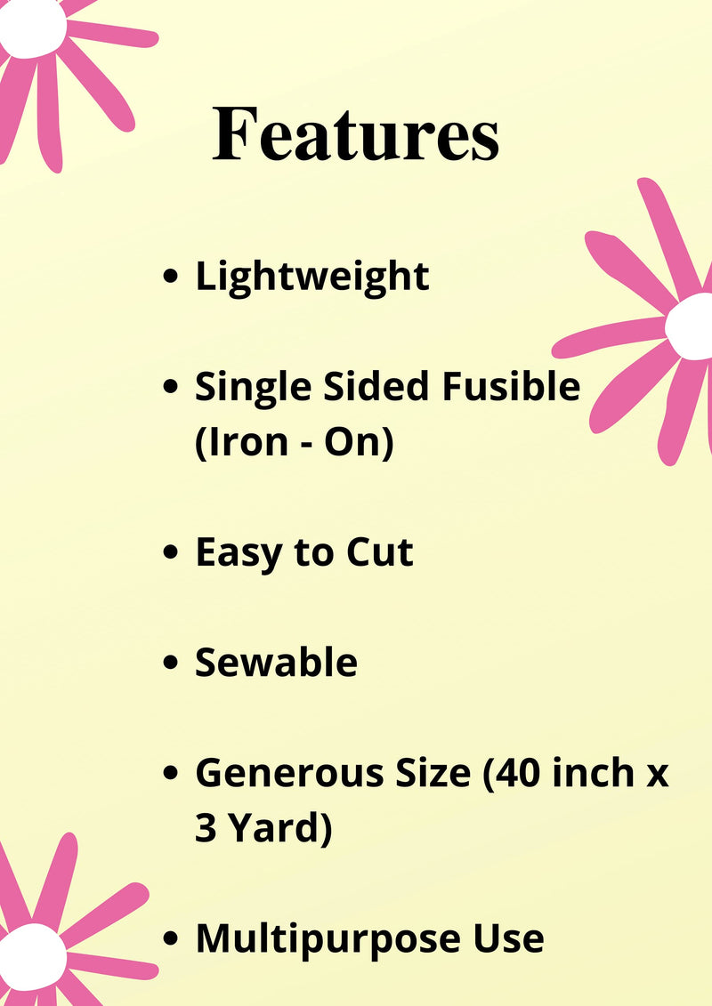 MAROBEE White Fusible Interfacing Lightweight Non-Woven for Sewing and Quilting Projects, Ultra Adhesive Bond Iron-On One Sided - Apparels and Face Masks, DIY Crafts (40 Inch x 3 Yard) - NewNest Australia