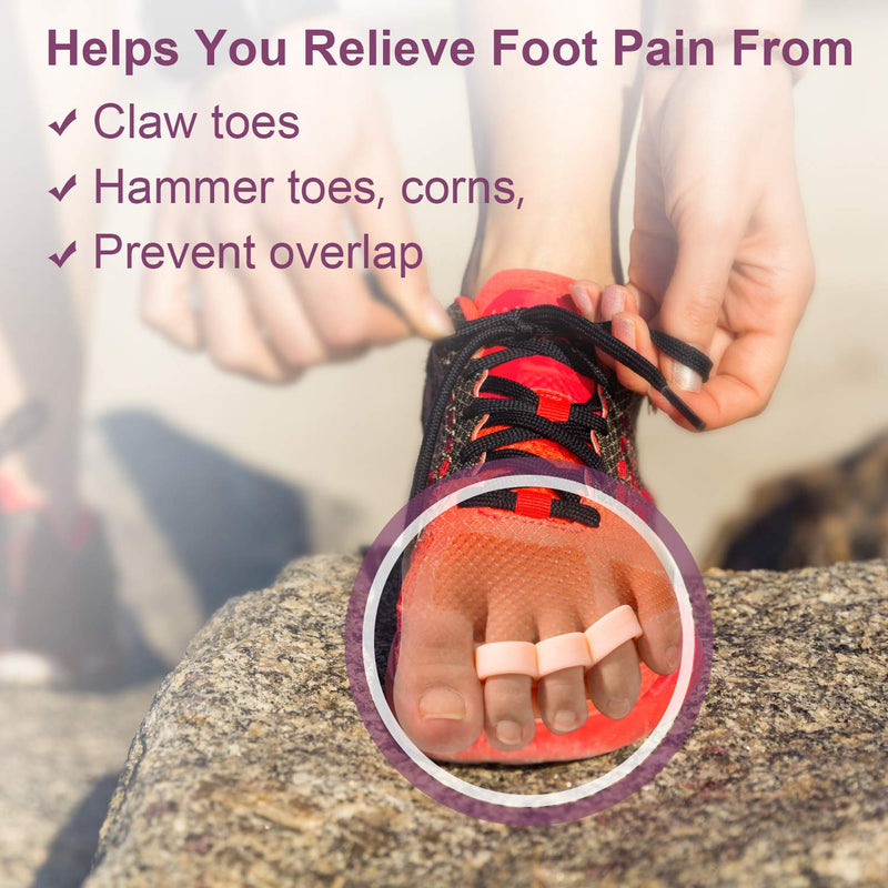 Promifun Gel Toe Separators, 6 Pack Toe Spacers, Toe Straighteners for Men and Women, Bunion, Hammer Toe, Overlapping Toes, Claw Toes, Relieve Foot Pain - NewNest Australia