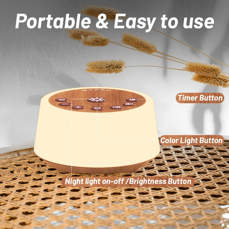 Color Noise Sound Machines with 10 Colors Night Light 25 Soothing Sounds and Sleep White Noise Machine 32 Volume Levels 3 Adjustable Brightness 5 Timers and Memory Function for Everyone - NewNest Australia