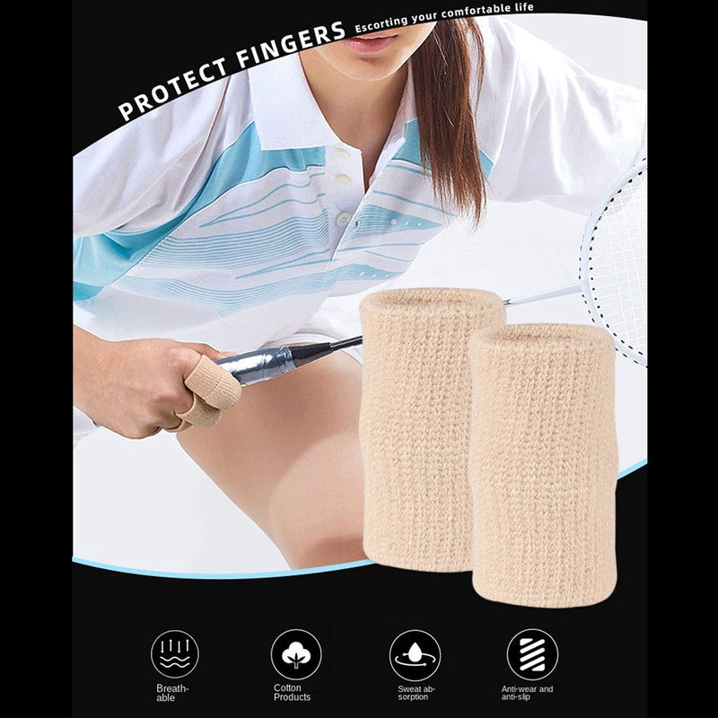 Finger Sleeves, Thumb Splint Brace Elastic Finger Support Brace Protector Tape Breathable for Pain Relief Arthritis Trigger Basketball Baseball Compression Protector (Nude) Nude - NewNest Australia