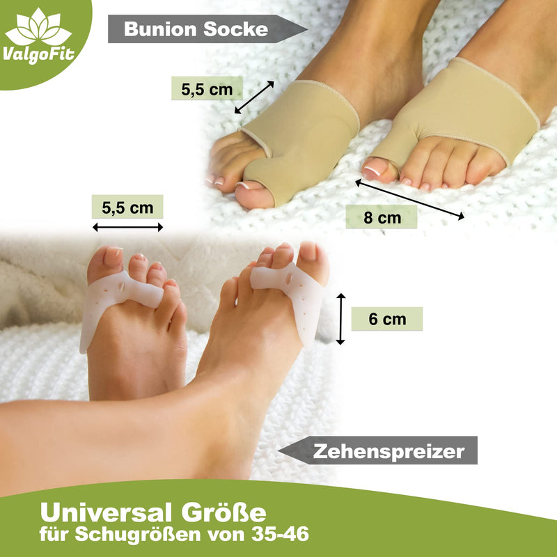 ValgoFit® Hallux Valgus correction splint - DERMATEST: VERY GOOD - with 2x correction splints - 2x bunion socks - 2x silicone toe separators - 1x training band - NewNest Australia