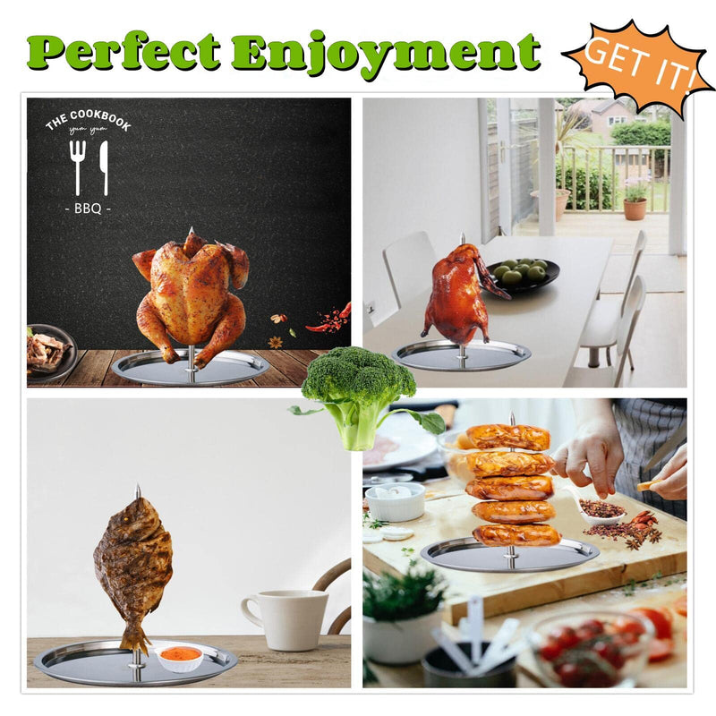 ?NEW-SALL?Vertical Skewer Grill-BBQ Stainless Steel Al Pastor Skewer Hack-Removable Brazilian Barbecue Skewer Stand- Meat spit Great for Shawarma, Whole Chickens,Large Meat,Sausage,Steak - NewNest Australia