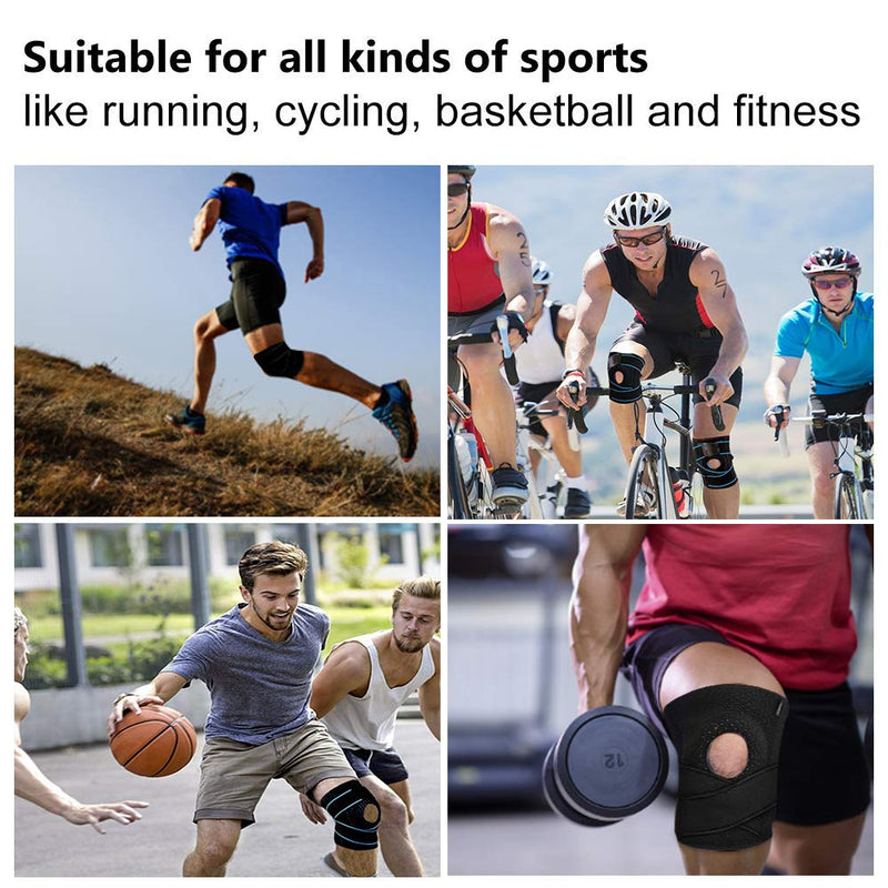 Knee Brace for Arthritis,ACL and Meniscus Tear,Open-Patella Stabiliser, Adjustable Brace,Best Knee pad Support for Sports Injury Rehabilitation & Protection Against re-Injury (Single) BLACK - NewNest Australia