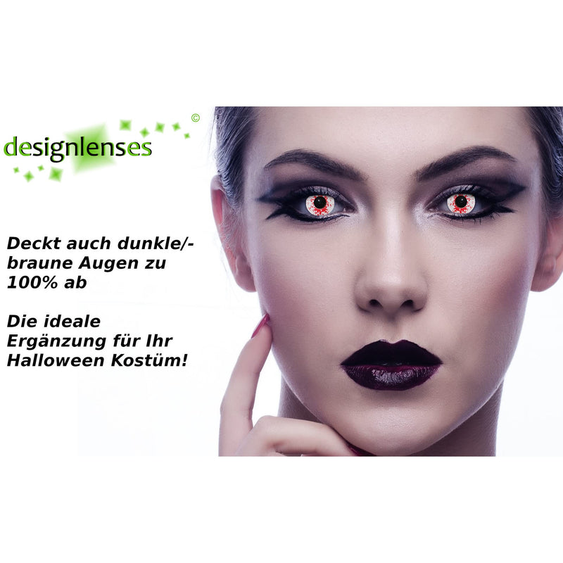 Colored Lenses Blood Splatter Contact Lenses in White White Bloody Red Lenses Pack Of 2) – Model: Blood Splash - NewNest Australia