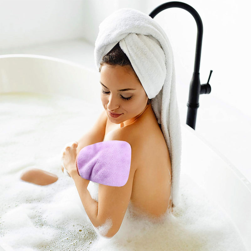 PHOGARY 6 Pcs Microfiber Washing Gloves Wash Cloth Coral Fleece Soft Face Glove Bath Spa Cloth Reusable Makeup Remover Gloves 6 Colors - NewNest Australia