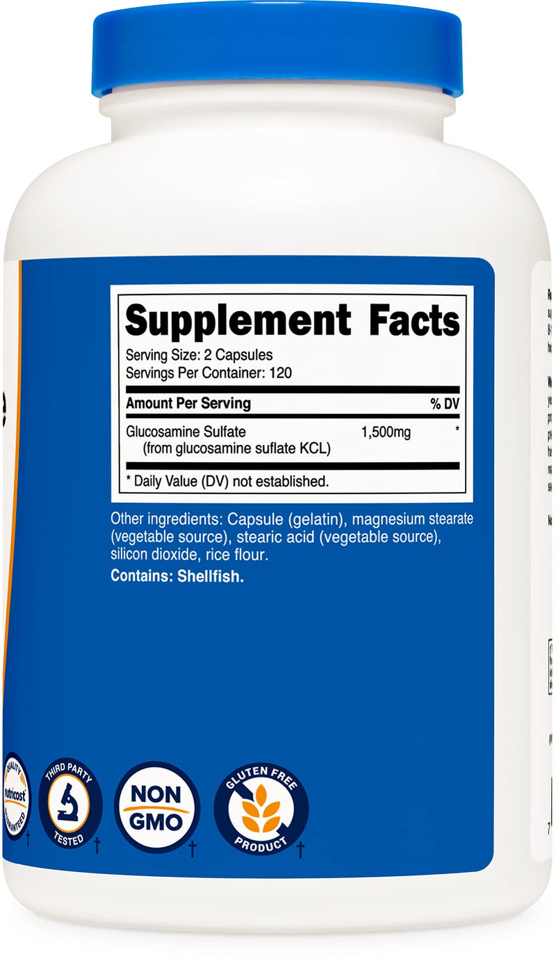 Nutricost Glucosamine Sulfate 750mg, 240 Capsules (1500mg Per Serving) - NewNest Australia