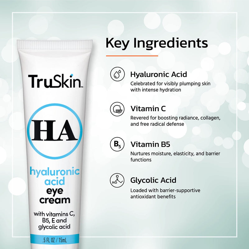 TruSkin Eye Cream, Anti-Aging Formulation Hydrates, Protects & Revitalizes Delicate Skin Around Eyes. 15ml - NewNest Australia