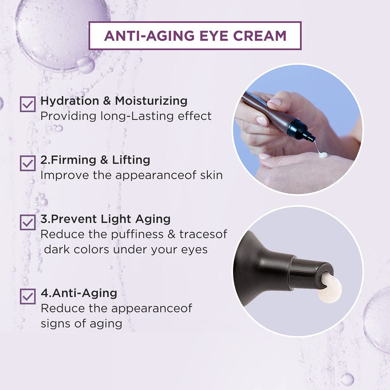 YOUNGBOOK Anti-Aging Eye Cream, Hydrating Eye Cream, Eye Area Moisturizer, Eye Cream for Dark Circles, Wrinkles, Eye Bags, Crow's Feet, Hydrating Eye, Anti-Wrinkle, 15g/0.53 oz - NewNest Australia