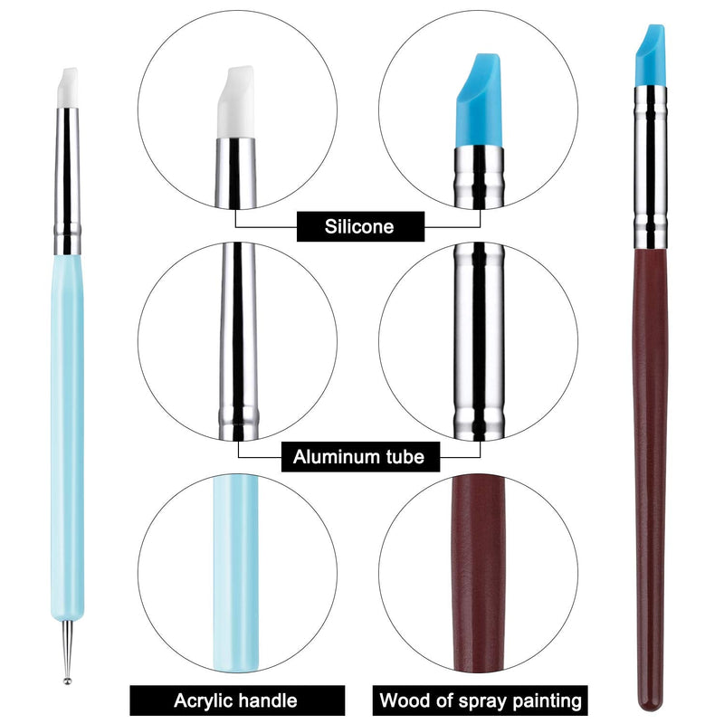 10Pcs Silicone Clay Sculpting Tool, Modeling Dotting Tool& Pottery Craft use for DIY Handicraft - NewNest Australia