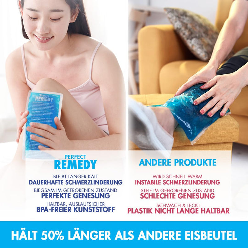 Perfect Remedy - Cooling Pads for Injuries, Reusable Cooling Pack & Heat Compresses, Cooling Pad for Pain Relief, Ice Pack Gel for Knees, Back, Neck, Ankles [Pack of 2, Regular, Blue] Blue Normal - NewNest Australia