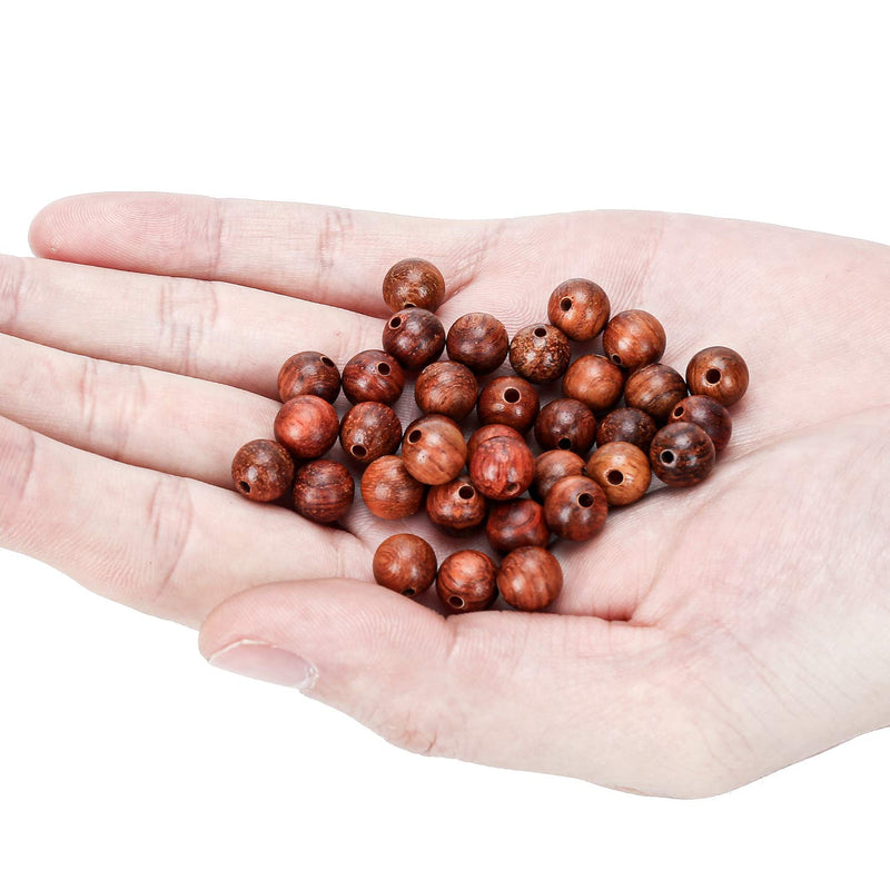 Prometis 200pcs 6mm Natural Sandalwood Round Beads Gorgeous Craft Handmade Polished Spacer Beads with Elastic Cord for Bracelets DIY Jewelry Making (Burmese pearwood (200 pcs), 6mm Diameter) Burmese pearwood (200 pcs) - NewNest Australia