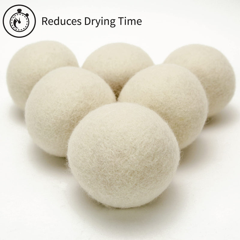 S&T INC. XL New Zealand Wool Dryer Balls, Natural White, 6 Pack - NewNest Australia