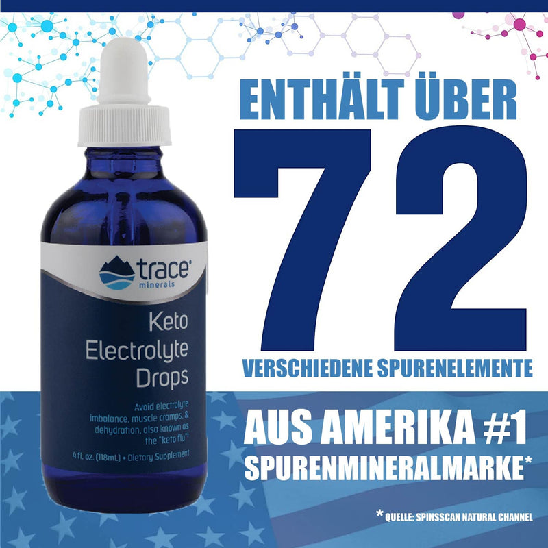 Trace Minerals | Keto Electrolytic Drops | Full Spectrum Electrolytes To Prevent Dehydration, Muscle Spasms, Keto Flu And Electrolyte Disorders | Gluten Free, Vegan | 24 Servings (4 Oz) - NewNest Australia