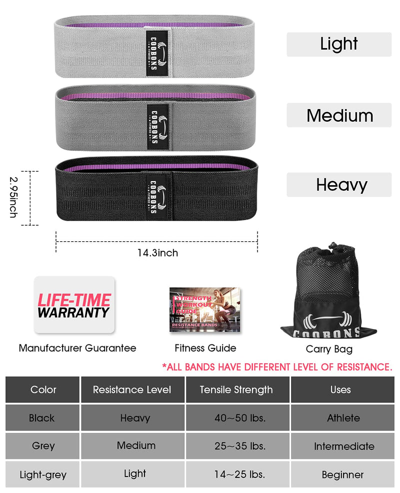 Resistance Bands for Legs and Butt - Fabric Exercise Bands Set Booty Bands Hip Bands Wide Workout Bands Resistance Loop Bands Anti Slip Circle Fitness Band Elastic Black,Grey,Light-grey - NewNest Australia