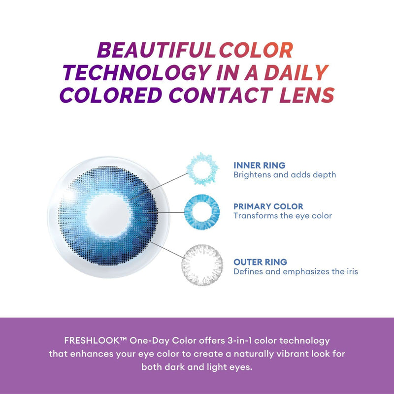 FreshLook One Day Gray daily lenses soft, 10 pieces, BC 8.6 mm, DIA 13.8 mm, 0 diopters 0.0 diopters - NewNest Australia