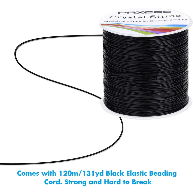Paxcoo Stretchy String for Bracelets, 0.8mm Black Elastic String Bracelet Cord Jewelry Bead Thread for Bracelets, Necklaces, Beading and Jewelry Making - NewNest Australia