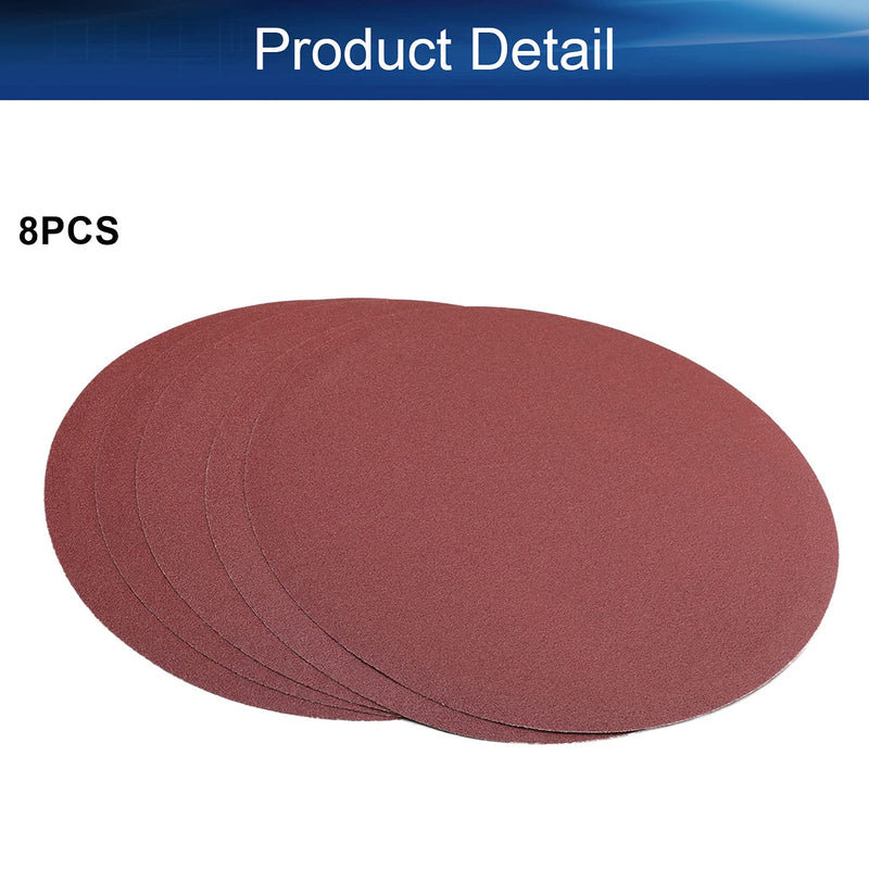 Yinpecly PSA Sanding Discs 80 Grit Self Stick 12 Inch Aluminum Oxide Sandpaper for Wood Metal Auto Dry Polishing 8PCS - NewNest Australia