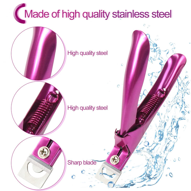 Sularpek Acrylic Nail Clipper, Nail Clippers Tip Cutters, Nail Clipper Professional, for False Gel Artificial Nails Manicure Pedicure Trimmer Nail Care Tools Home Salon Nail Art（Rose Red） - NewNest Australia