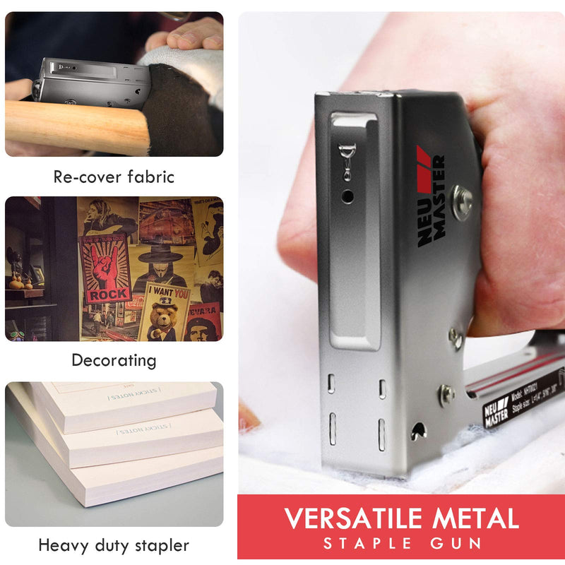 Staple Gun NEU MASTER, Light Duty Stapler Kit Come with 1600 pcs 5/16,3/8 inch JT21 Staple Strip, All Steel Tacker for General Repairs, Crafts, Upholstery, Decorating. - NewNest Australia