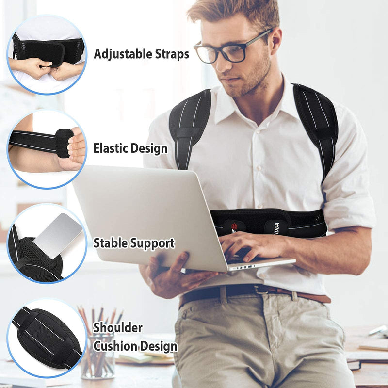 AVIDDA Posture Corrector for Men Women, Back Brace with Replaceable Support Plate, Breathable and Adjustable Back Support Providing Pain Relief from Back, Neck & Shoulder M (Pack of 1) - NewNest Australia